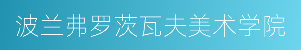 波兰弗罗茨瓦夫美术学院的同义词