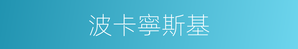 波卡寧斯基的同義詞