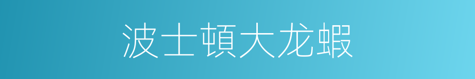 波士頓大龙蝦的同義詞