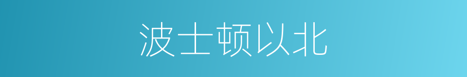 波士顿以北的同义词