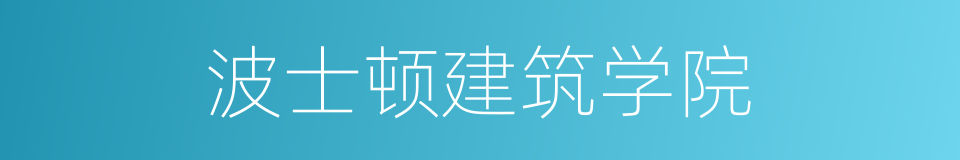 波士顿建筑学院的同义词