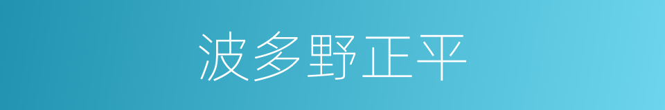 波多野正平的同义词