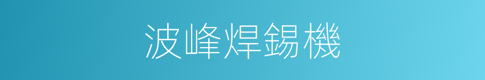 波峰焊錫機的同義詞