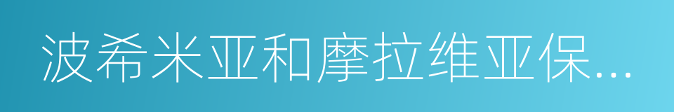 波希米亚和摩拉维亚保护国的同义词