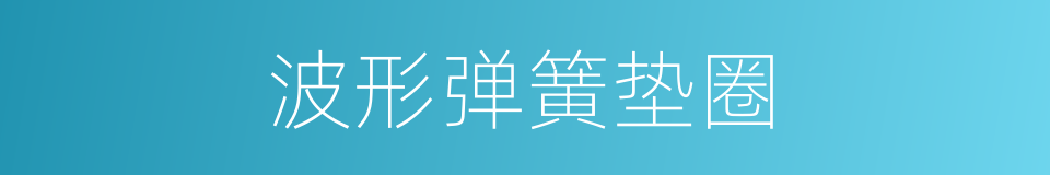 波形弹簧垫圈的同义词