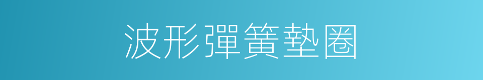 波形彈簧墊圈的同義詞