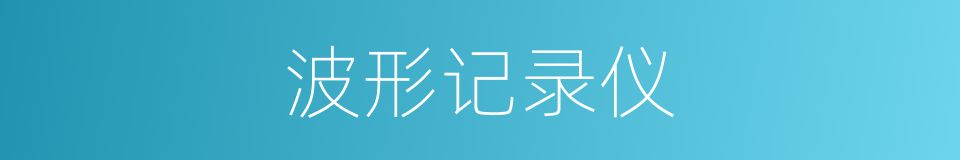 波形记录仪的同义词