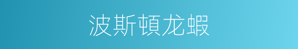 波斯頓龙蝦的同義詞