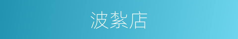 波紮店的同義詞