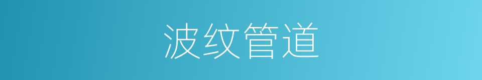 波纹管道的同义词