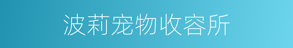 波莉宠物收容所的同义词