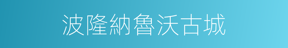波隆納魯沃古城的同義詞