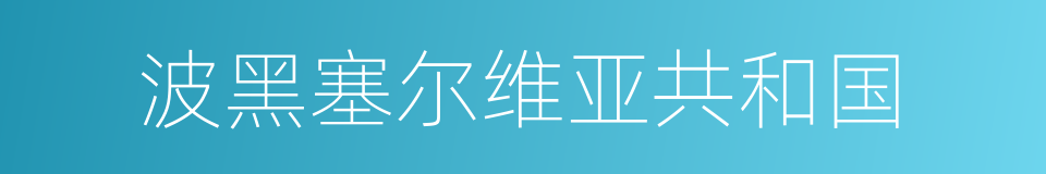 波黑塞尔维亚共和国的同义词