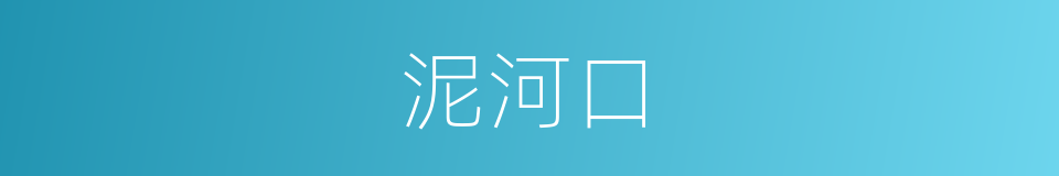 泥河口的同义词