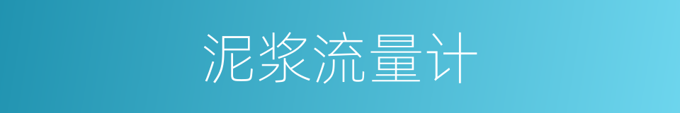 泥浆流量计的同义词