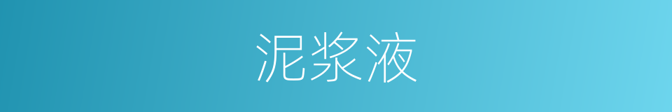 泥浆液的同义词