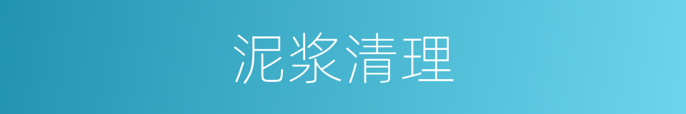 泥浆清理的同义词