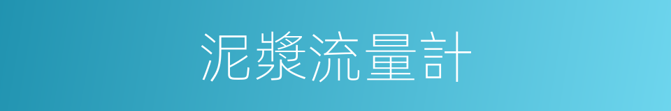 泥漿流量計的同義詞