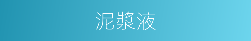 泥漿液的同義詞