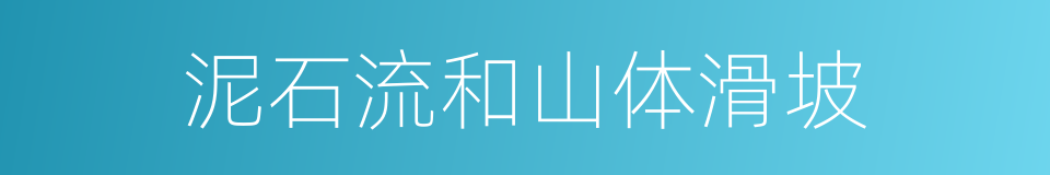 泥石流和山体滑坡的同义词