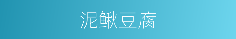 泥鳅豆腐的同义词
