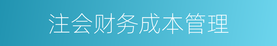 注会财务成本管理的同义词