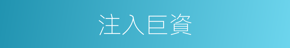 注入巨資的同義詞