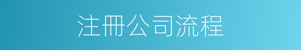 注冊公司流程的同義詞