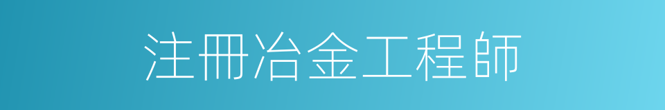 注冊冶金工程師的同義詞