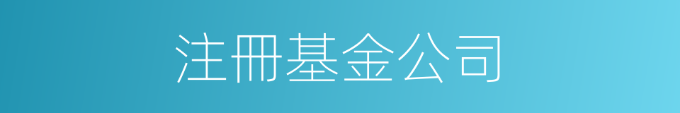注冊基金公司的同義詞