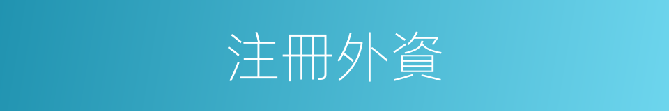 注冊外資的同義詞