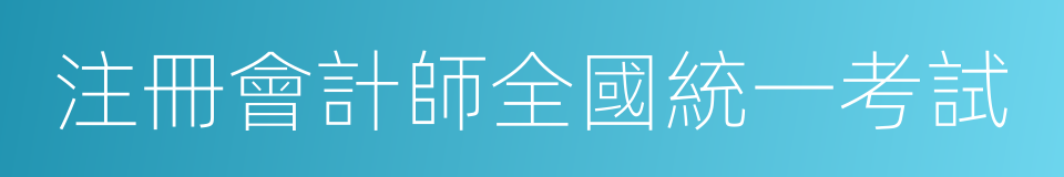 注冊會計師全國統一考試的意思