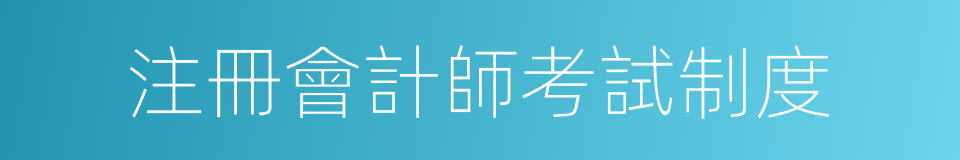 注冊會計師考試制度的同義詞