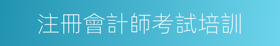 注冊會計師考試培訓的同義詞