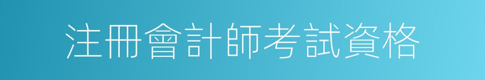 注冊會計師考試資格的同義詞