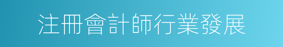 注冊會計師行業發展的同義詞