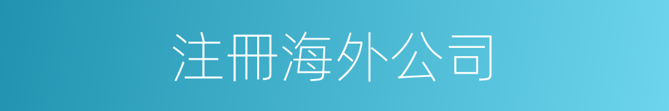 注冊海外公司的同義詞