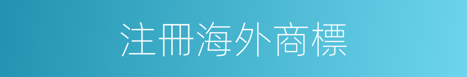 注冊海外商標的同義詞