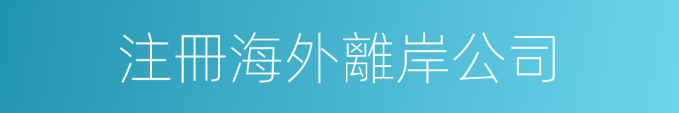 注冊海外離岸公司的同義詞