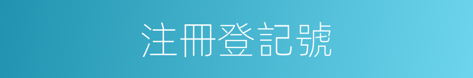 注冊登記號的同義詞