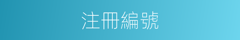 注冊編號的同義詞