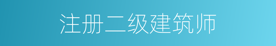 注册二级建筑师的同义词