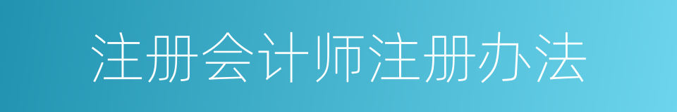 注册会计师注册办法的同义词
