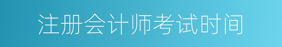 注册会计师考试时间的同义词