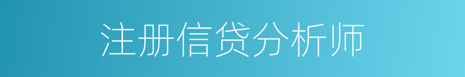 注册信贷分析师的同义词