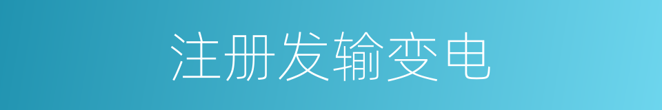 注册发输变电的同义词