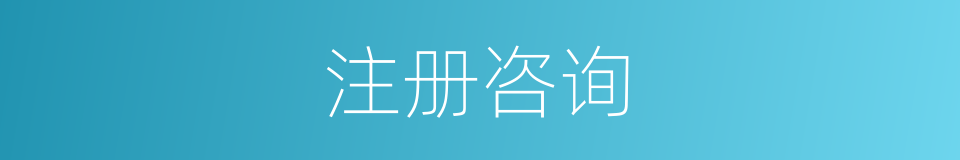 注册咨询的同义词