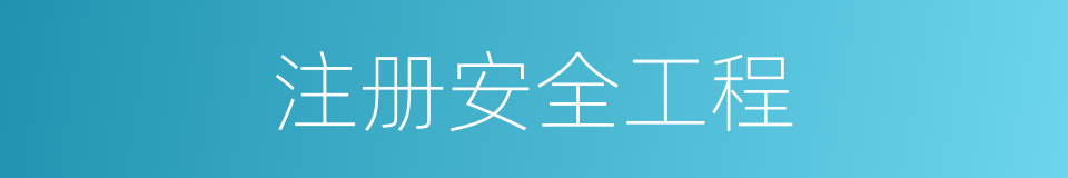 注册安全工程的同义词