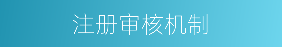 注册审核机制的同义词