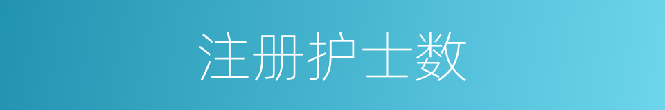 注册护士数的同义词